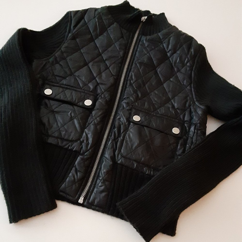 Elsy Junior - Quilted Nylon & Knit Bomber jacket - girls size M